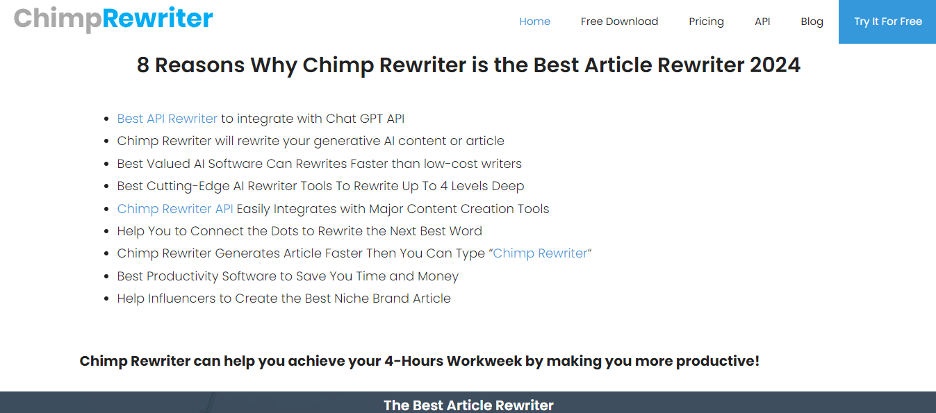 Chimp Rewriter - Spinbot Alternatives