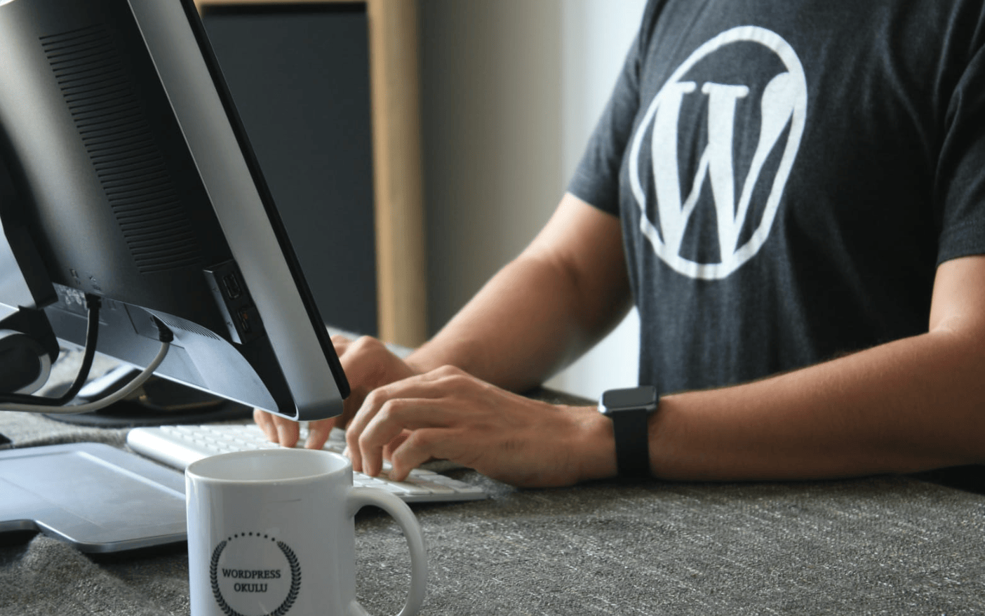 man with wordpress logo - WordPress Automatic Internal Links