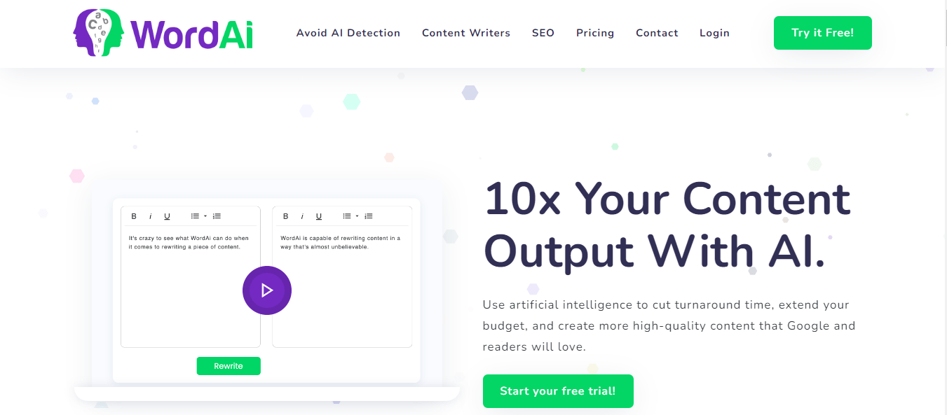 word ai landing page - Word AI Alternative