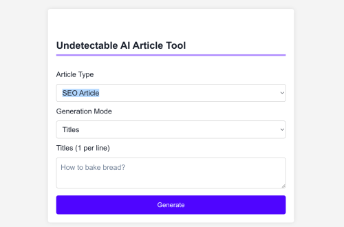 Undetectable AI Article Generator for SEO