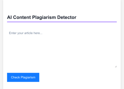 Plagiarism Checker for AI Content